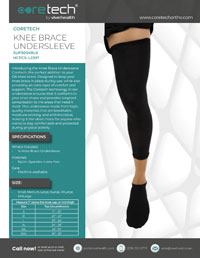Cover of Product Brochure for SUP3004BLK Knee Brace Undersleeve.