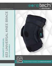 833 Universal Knee Braces manual cover SUP3046BLK